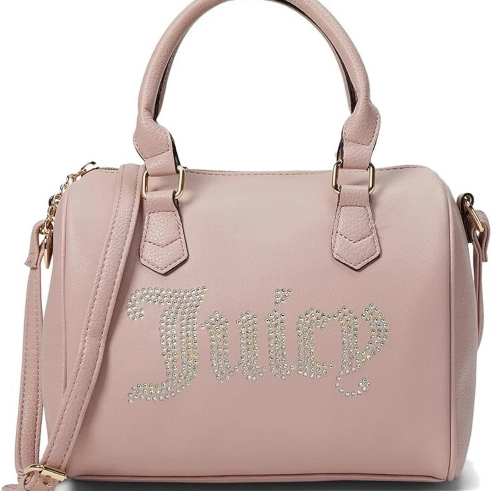 JUICY COUTURE Bag Be Classic Satchel Crossbody w Rhinestones Accent - Pink Blush